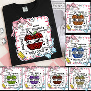 Custom Preppy Teacher First Day of School Shirt - Personalized School Mascot Leopard Apple Custom Name Shirts Nh00