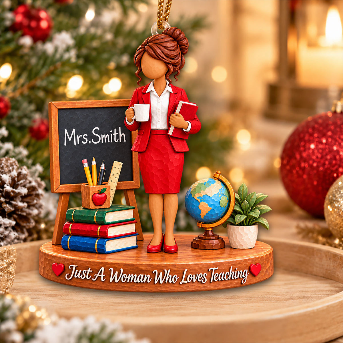 Just A Girl Who Loves Teaching, Personalized Teacher Ornament, Custom Teacher Name Gift, Gift For Teacher MI209 Nh00