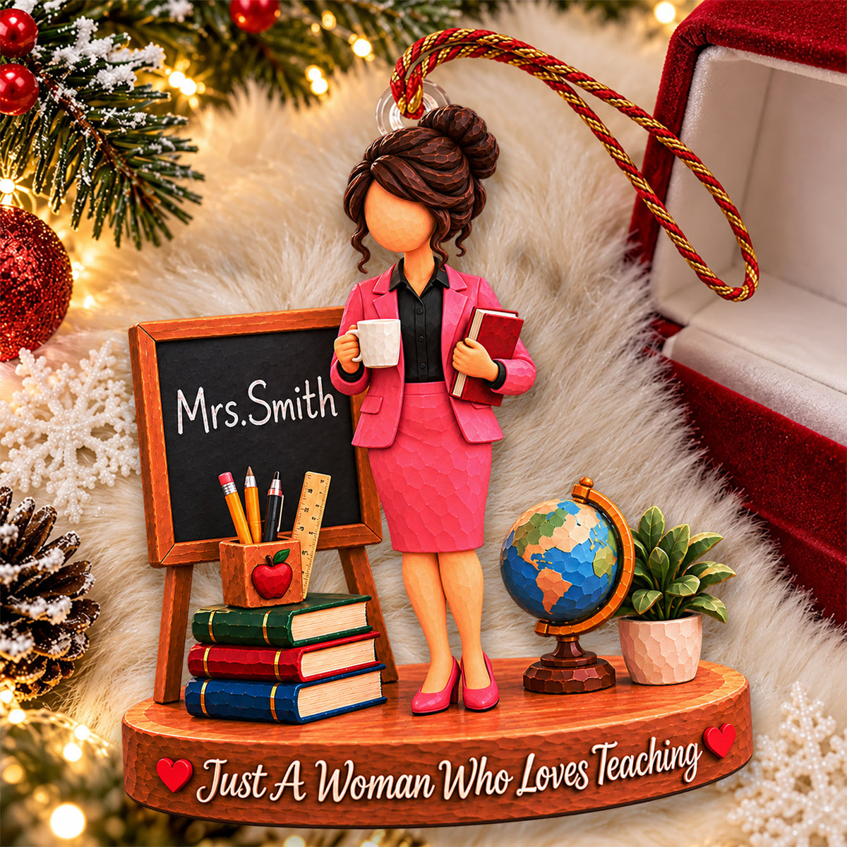 Just A Girl Who Loves Teaching, Personalized Teacher Ornament, Custom Teacher Name Gift, Gift For Teacher MI209 Nh00