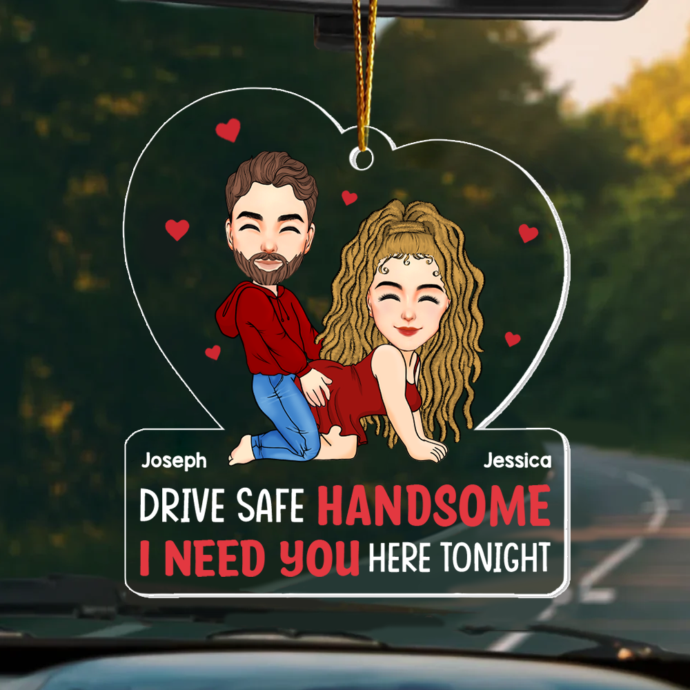 Partners In Crime - Couple Personalized Custom Car Ornament - Acrylic Custom Shaped - Gift For Husband Wife, Anniversary Pa00