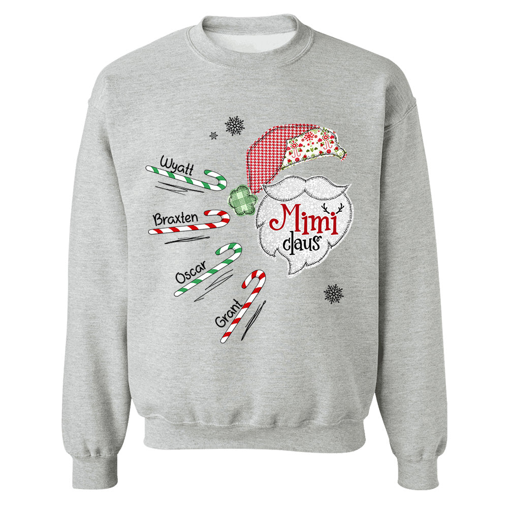 Mimi Claus Candy Cane Winter Personalized Christmas Shirt Gift - Family Best Gifts For Christmas NA04