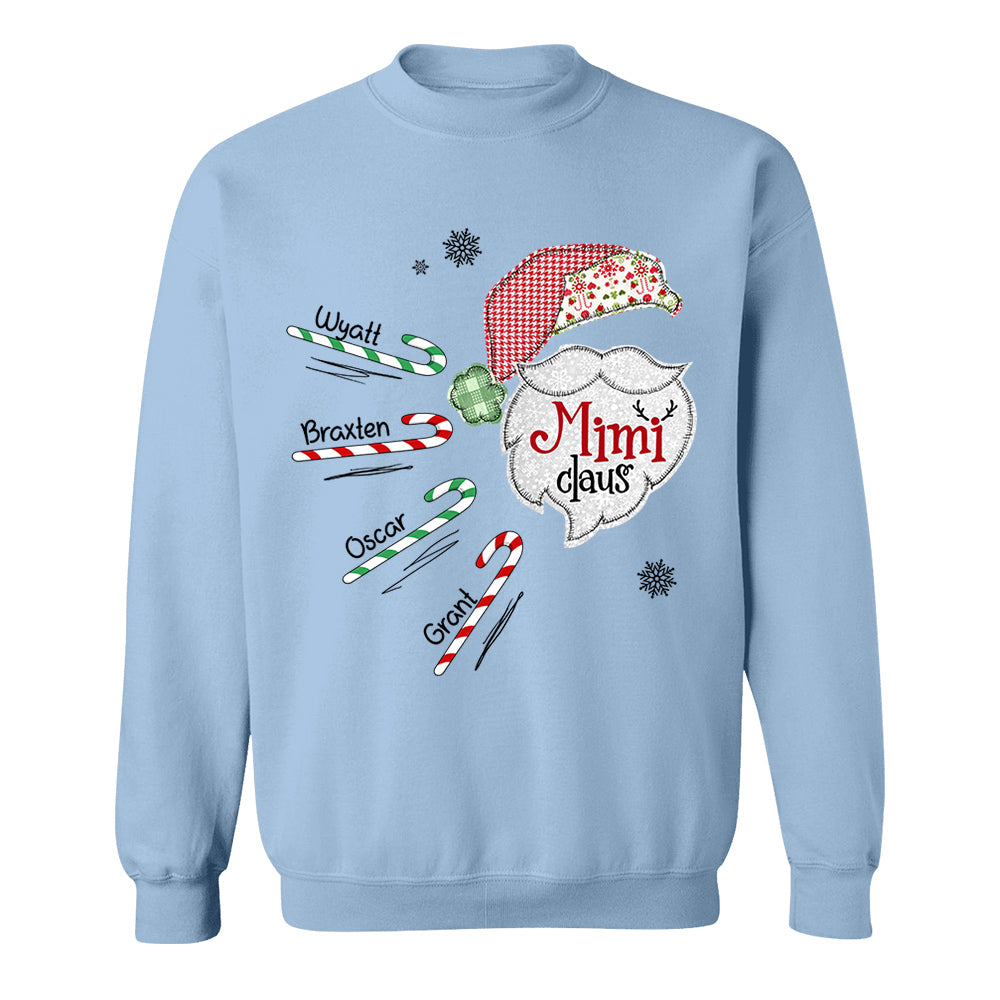 Mimi Claus Candy Cane Winter Personalized Christmas Shirt Gift - Family Best Gifts For Christmas NA04