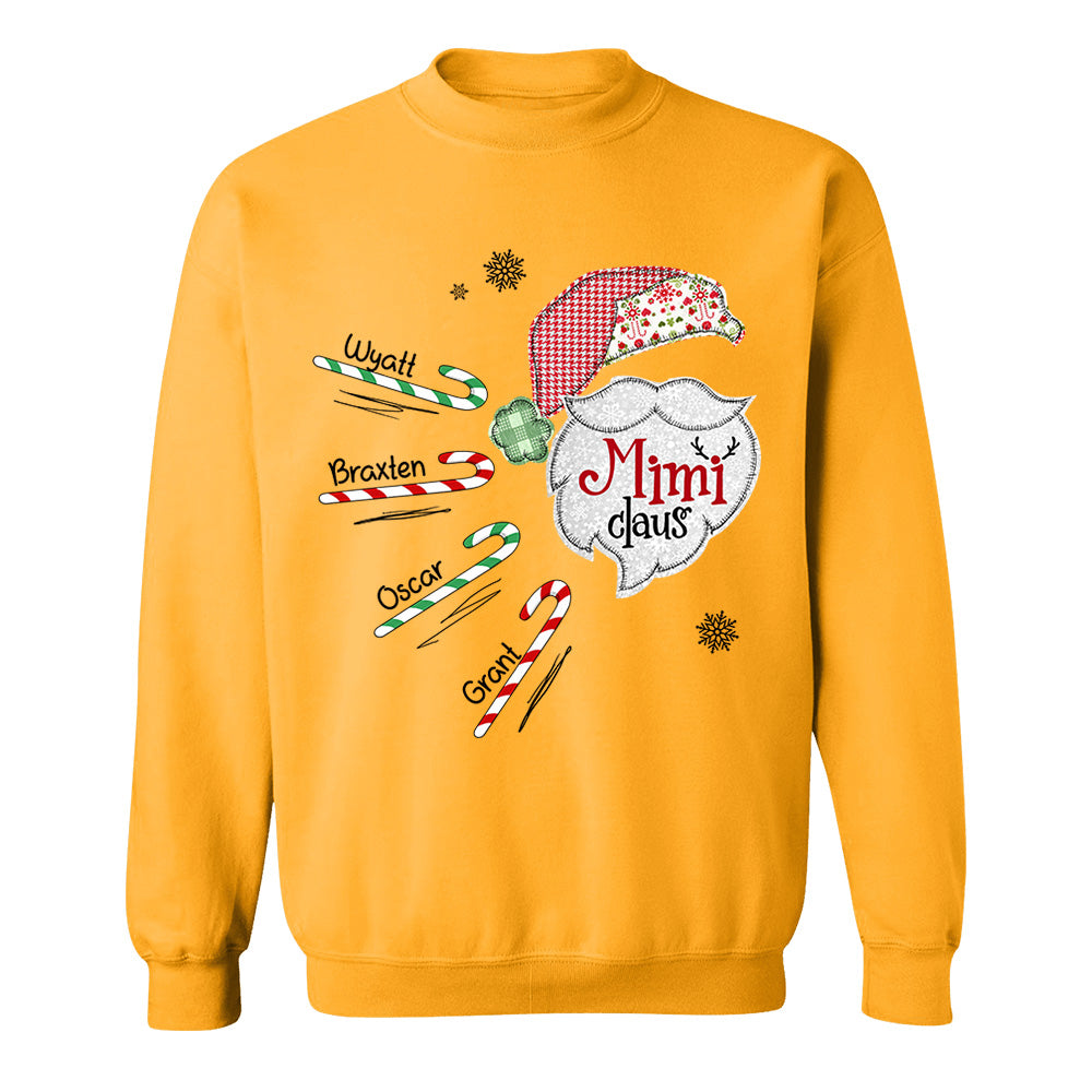 Mimi Claus Candy Cane Winter Personalized Christmas Shirt Gift - Family Best Gifts For Christmas NA04