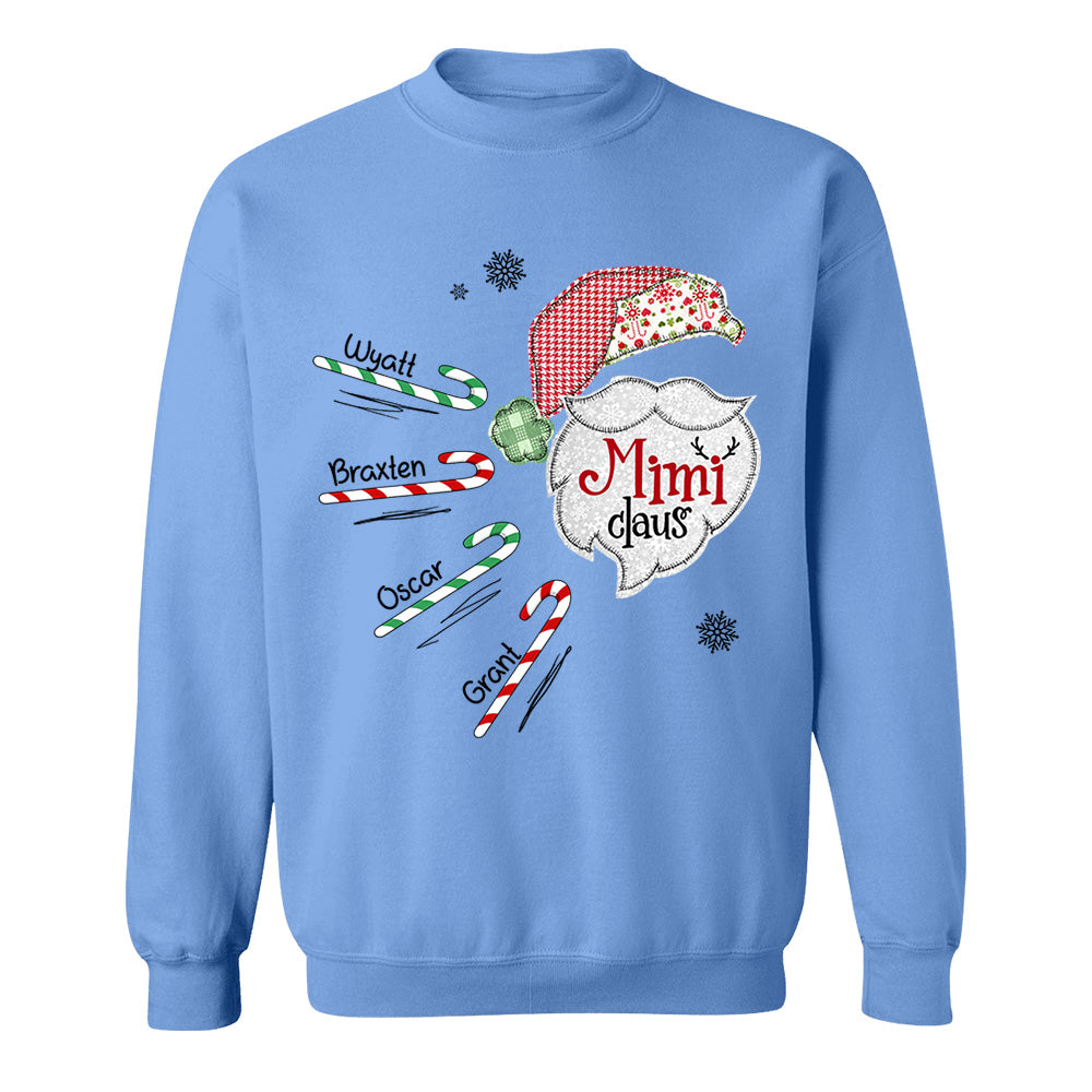 Mimi Claus Candy Cane Winter Personalized Christmas Shirt Gift - Family Best Gifts For Christmas NA04