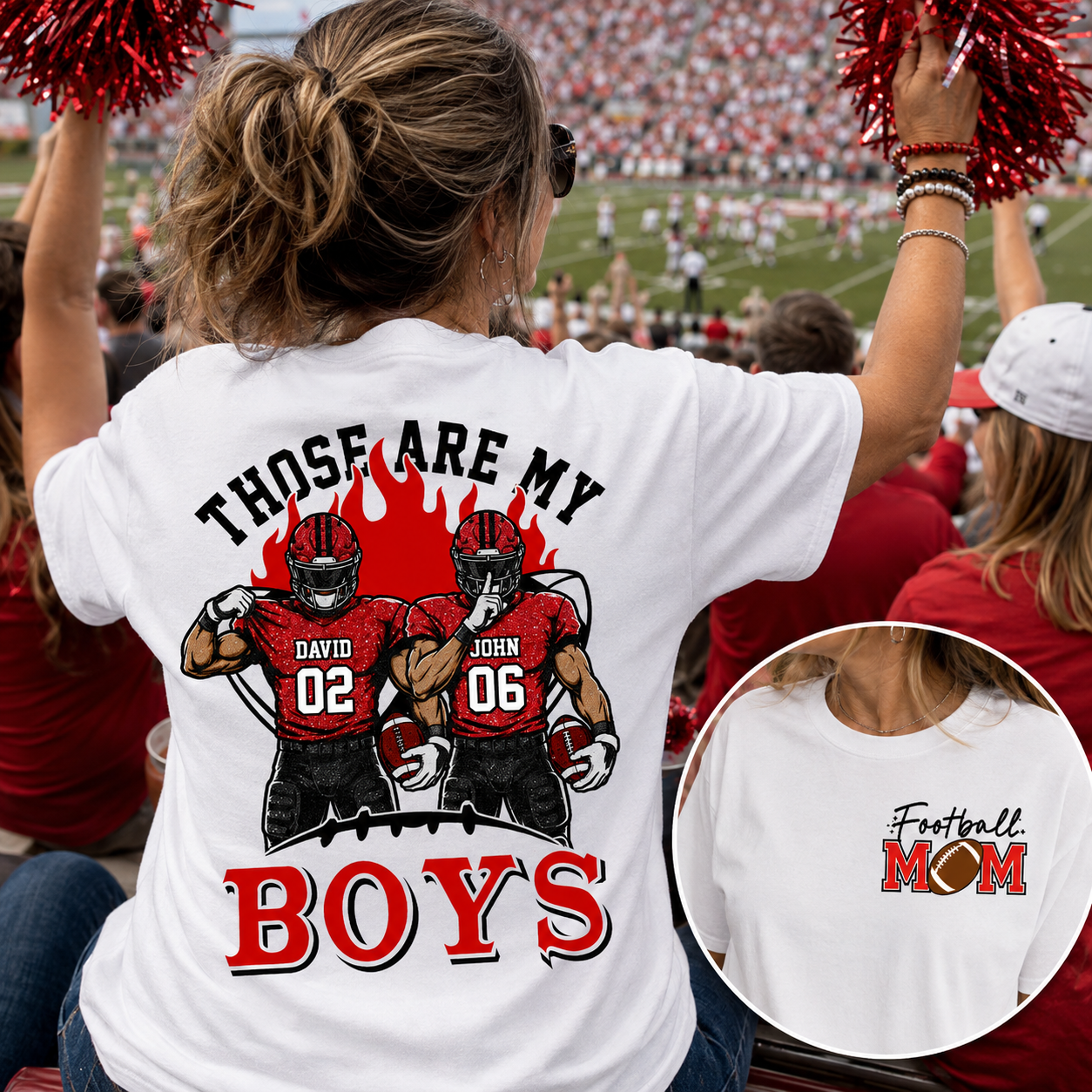 Personalized Those Are My Boys Shirt, Custom Football Mom Shirt, Gift For Sports Lovers T1807 VH01