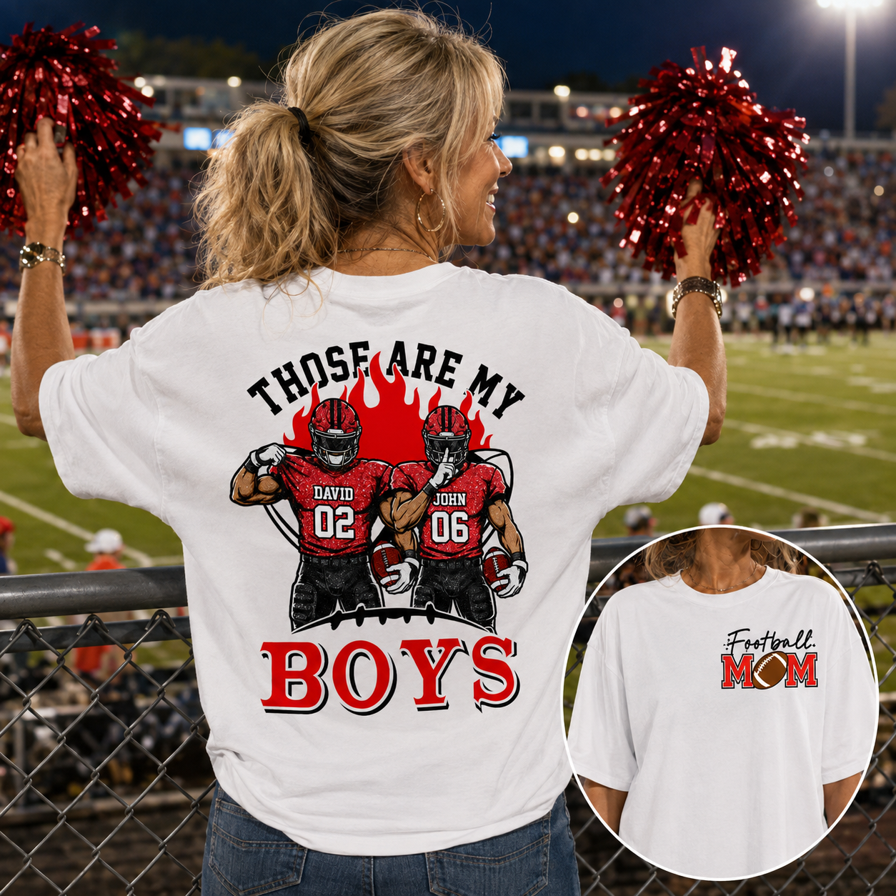 Personalized Those Are My Boys Shirt, Custom Football Mom Shirt, Gift For Sports Lovers T1807 VH01