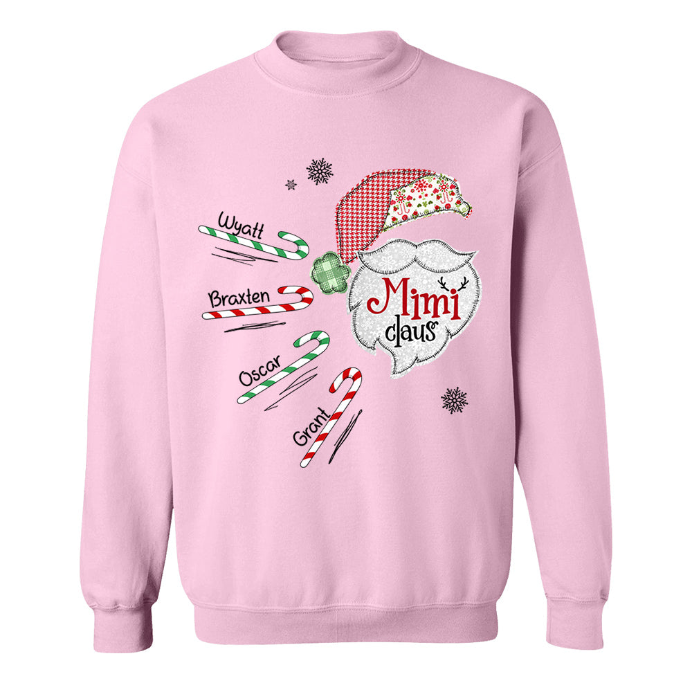 Mimi Claus Candy Cane Winter Personalized Christmas Shirt Gift - Family Best Gifts For Christmas NA04