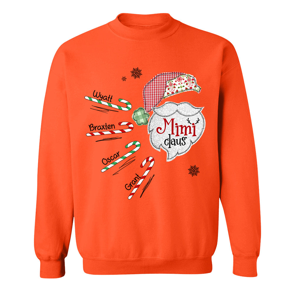 Mimi Claus Candy Cane Winter Personalized Christmas Shirt Gift - Family Best Gifts For Christmas NA04