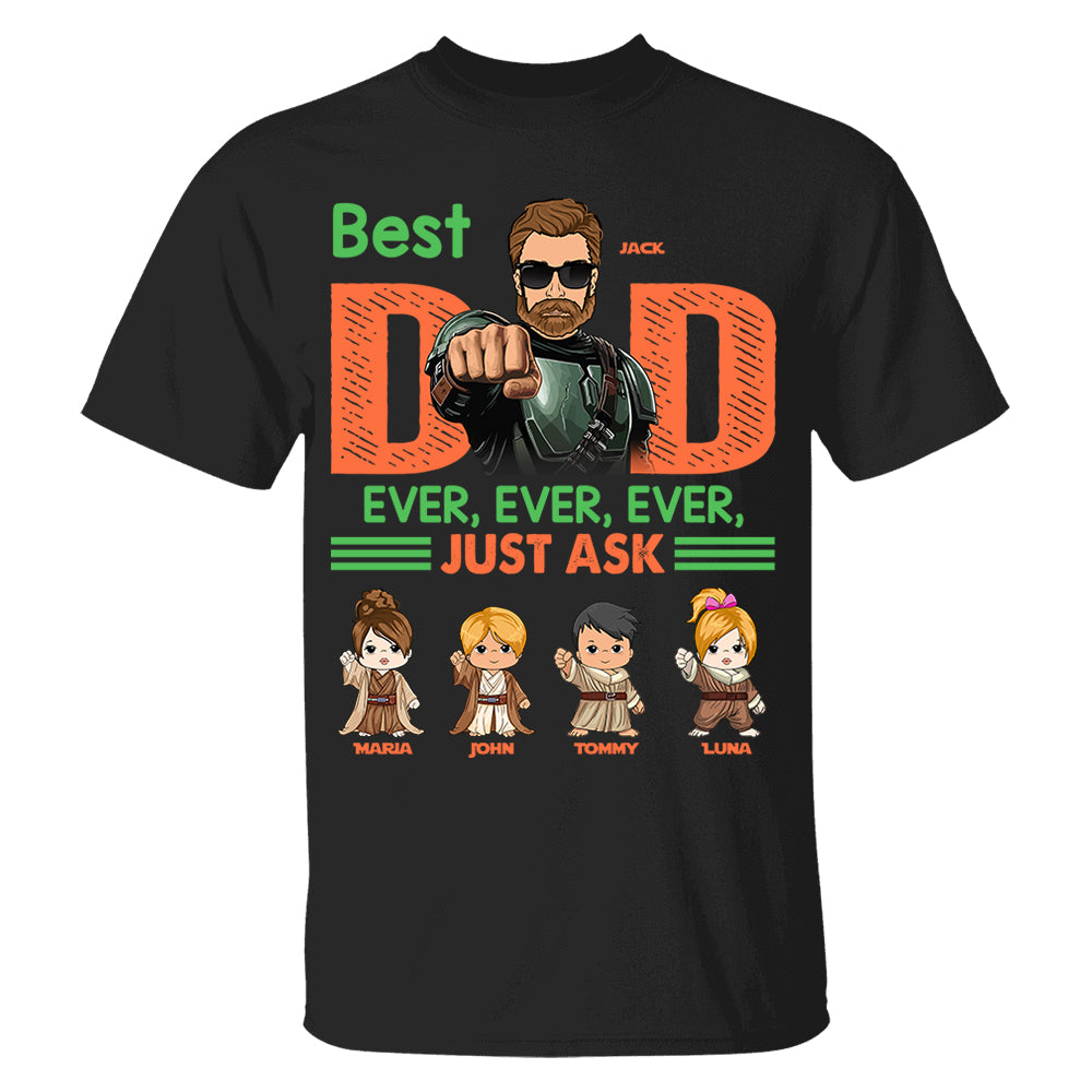 Best Dad Ever Personalized Shirt - Daddy’s Team The Best Team Ever Custom Gift For Dad