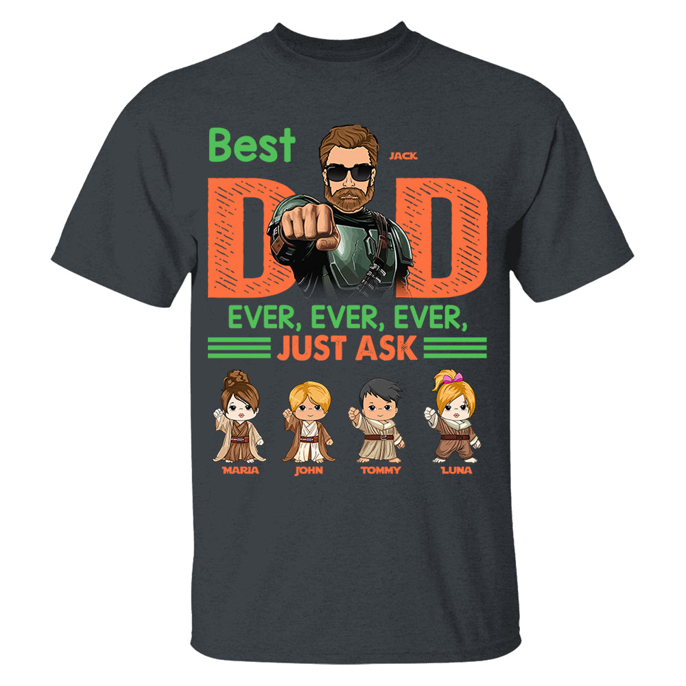 Best Dad Ever Personalized Shirt - Daddy’s Team The Best Team Ever Custom Gift For Dad