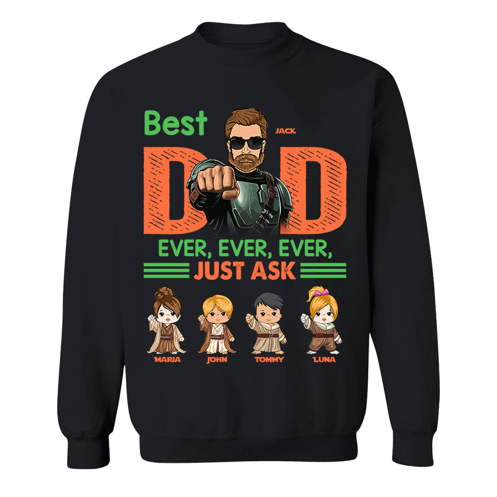 Best Dad Ever Personalized Shirt - Daddy’s Team The Best Team Ever Custom Gift For Dad