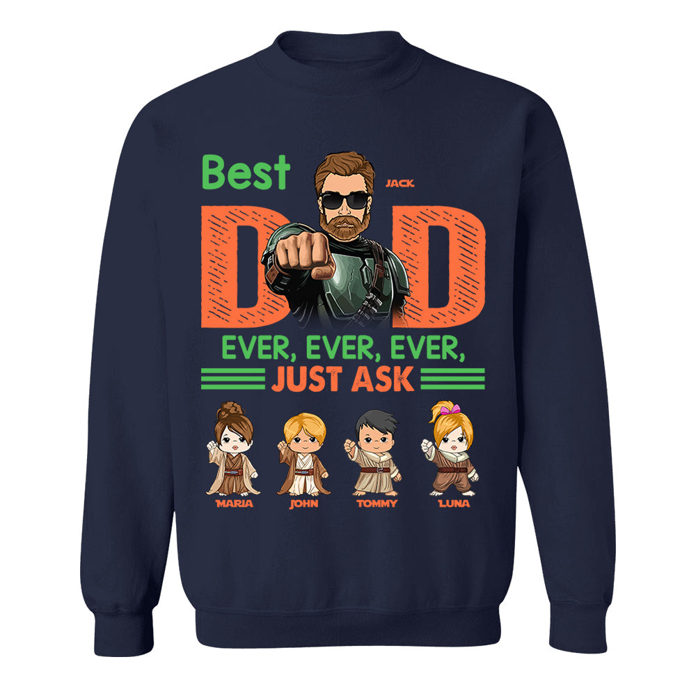 Best Dad Ever Personalized Shirt - Daddy’s Team The Best Team Ever Custom Gift For Dad