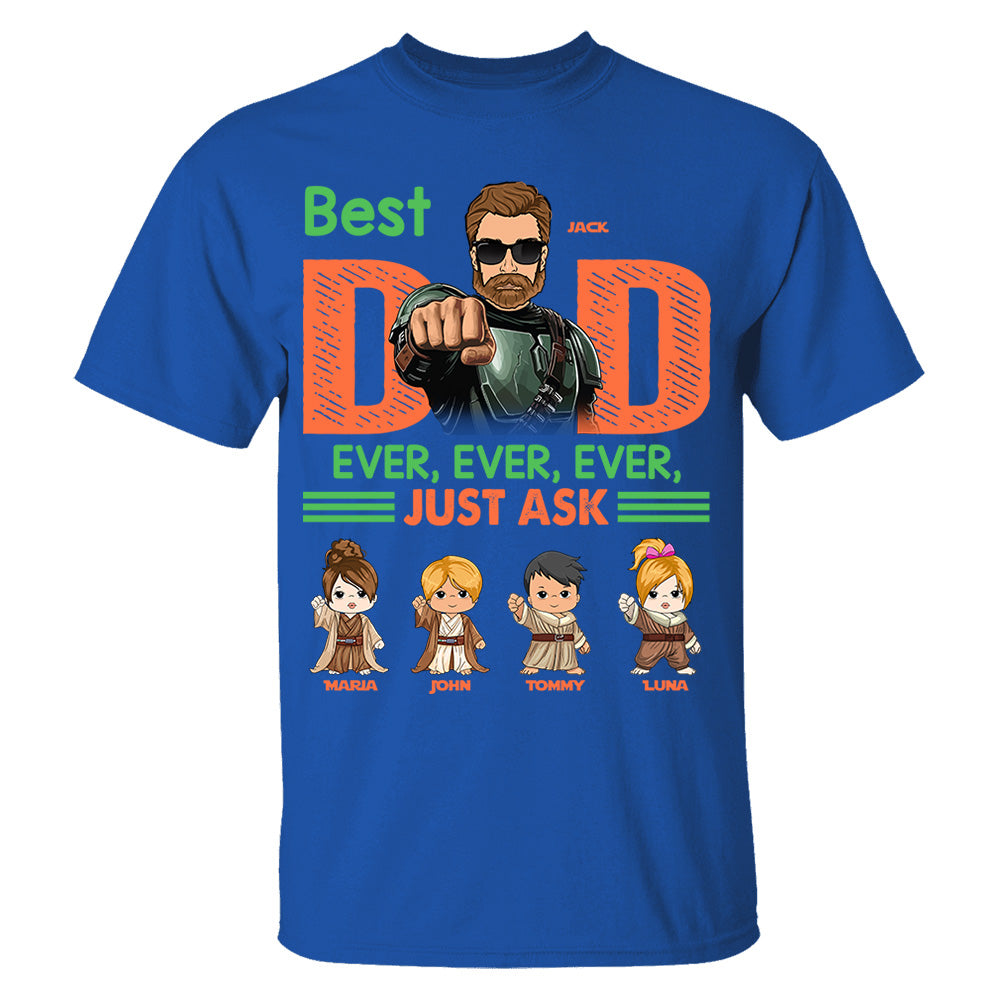 Best Dad Ever Personalized Shirt - Daddy’s Team The Best Team Ever Custom Gift For Dad