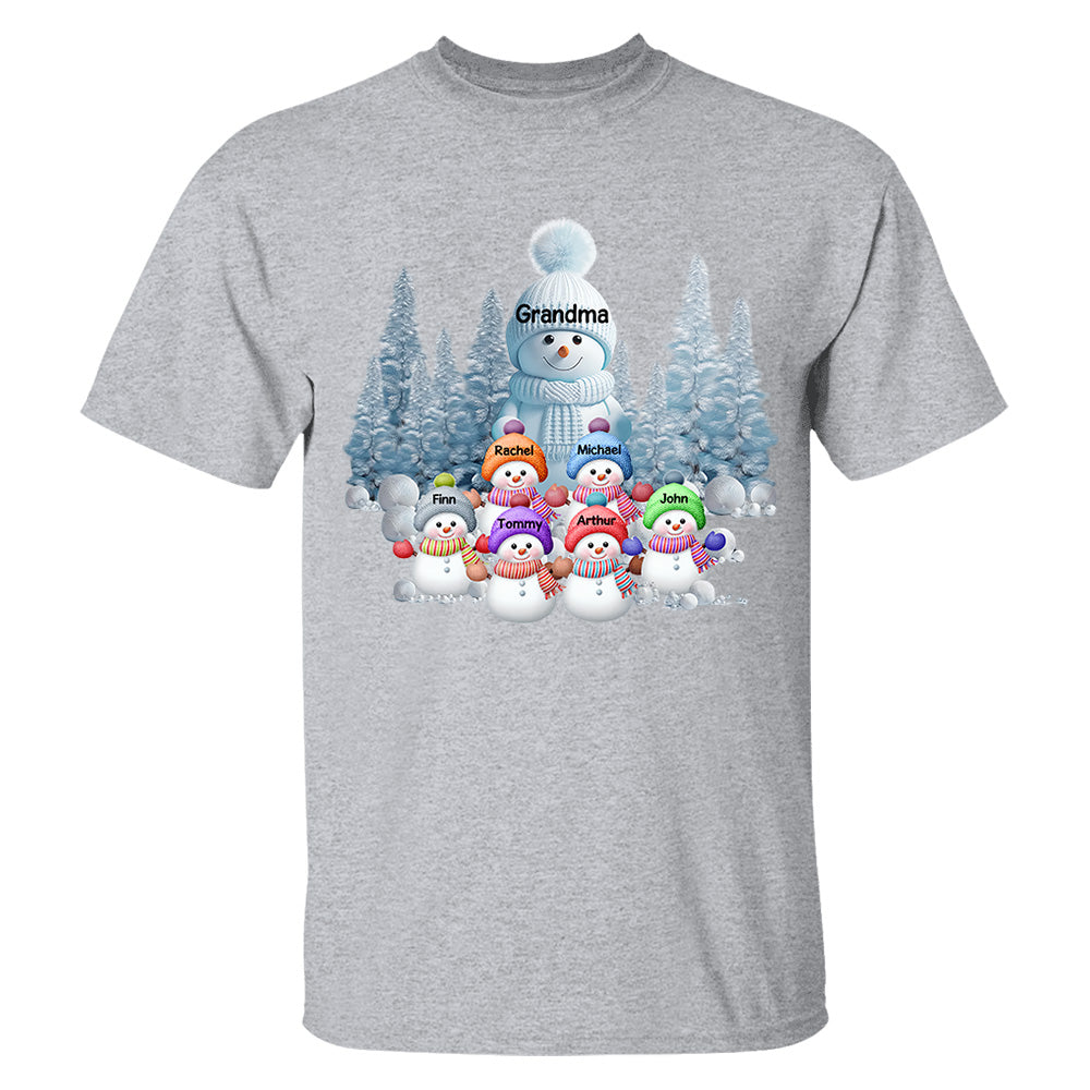 Personalized Blue Vibe Snowman Grandma Colorful Kids Sweatshirt Christmas Gift Tu20