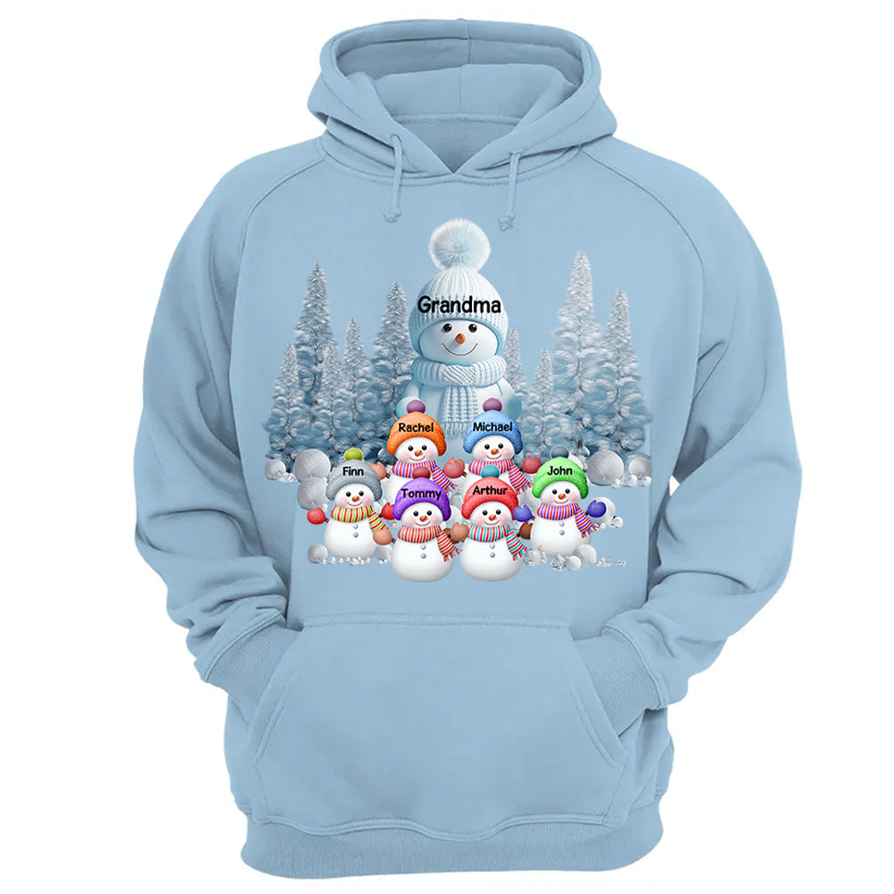 Personalized Blue Vibe Snowman Grandma Colorful Kids Sweatshirt Christmas Gift Tu20