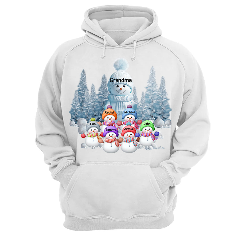 Personalized Blue Vibe Snowman Grandma Colorful Kids Sweatshirt Christmas Gift Tu20