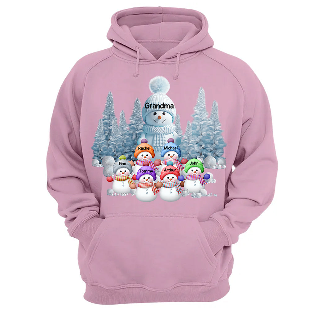 Personalized Blue Vibe Snowman Grandma Colorful Kids Sweatshirt Christmas Gift Tu20
