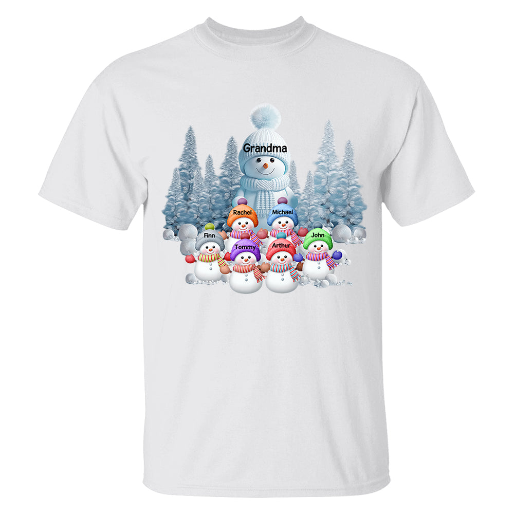 Personalized Blue Vibe Snowman Grandma Colorful Kids Sweatshirt Christmas Gift Tu20