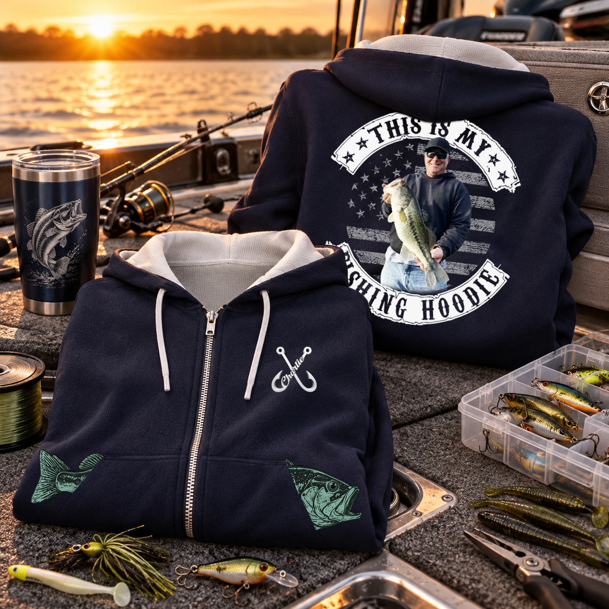 Custom This Is My Fishing Hoodie, Funny Fishing Dad Christmas Gift L0411 Tm01 TL06