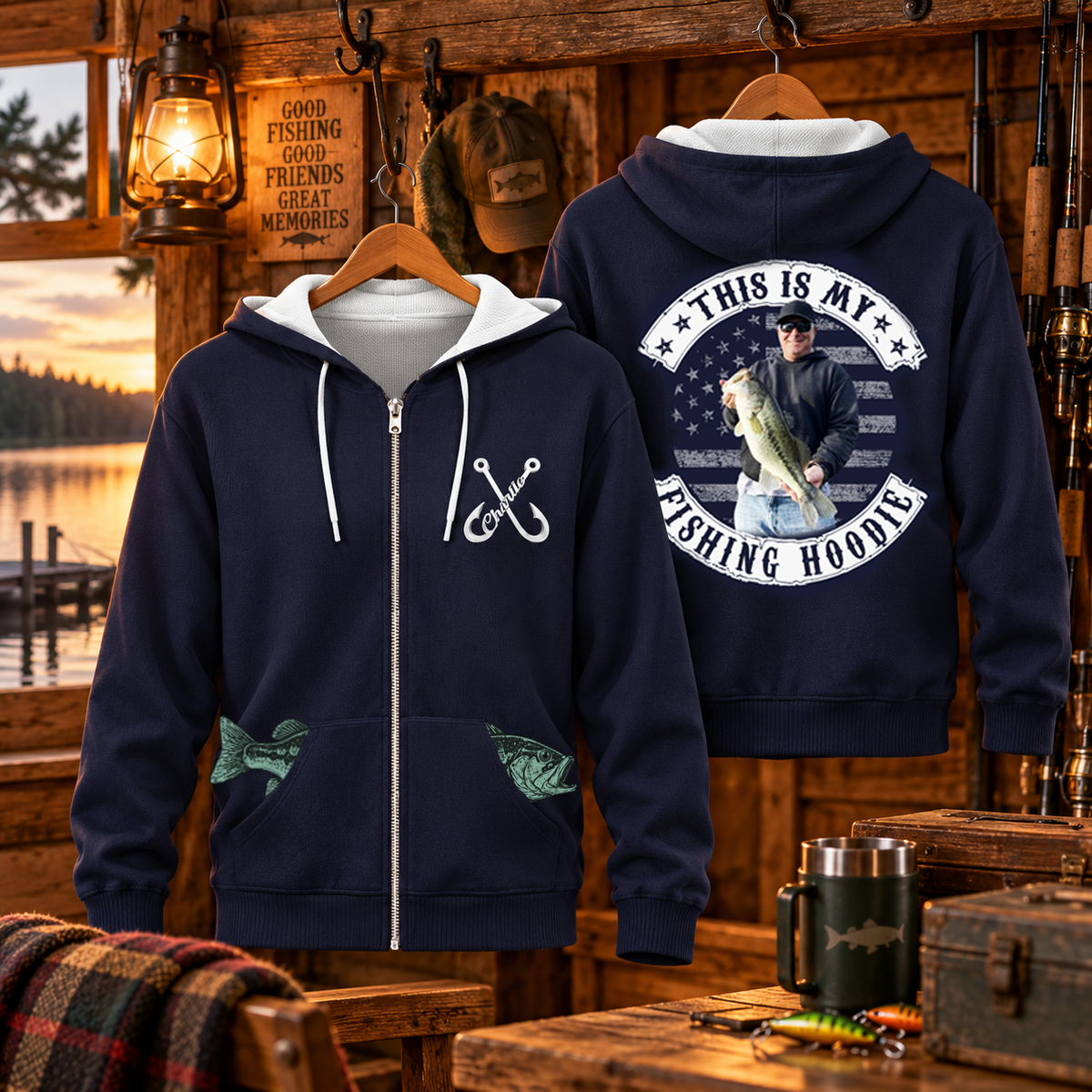 Custom This Is My Fishing Hoodie, Funny Fishing Dad Christmas Gift L0411 Tm01 TL06