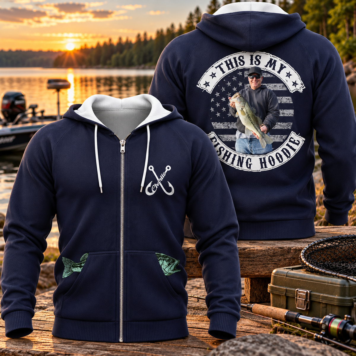 Custom This Is My Fishing Hoodie, Funny Fishing Dad Christmas Gift L0411 Tm01 TL06