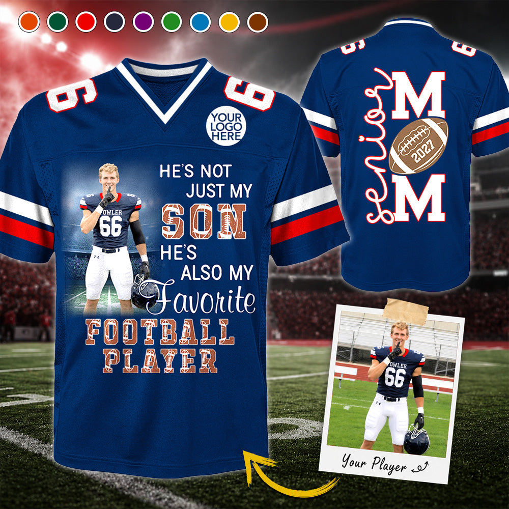 Custom Senior Mom 2027 Football Photo Shirt,  Football Mom Shirt L0411 Hv01