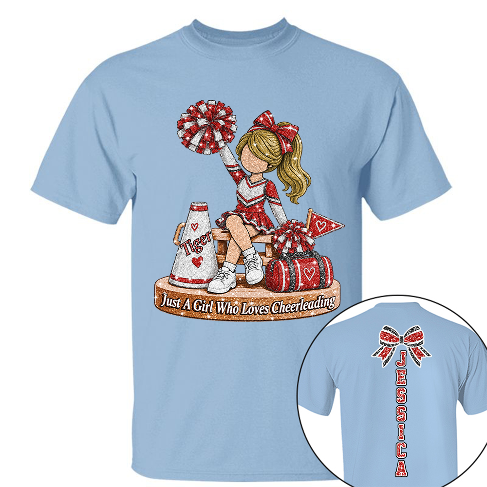 Custom Just A Girl Who Loves Cheerleading Shirt, Cheer Team Senior Night Gift L0411 Hv01