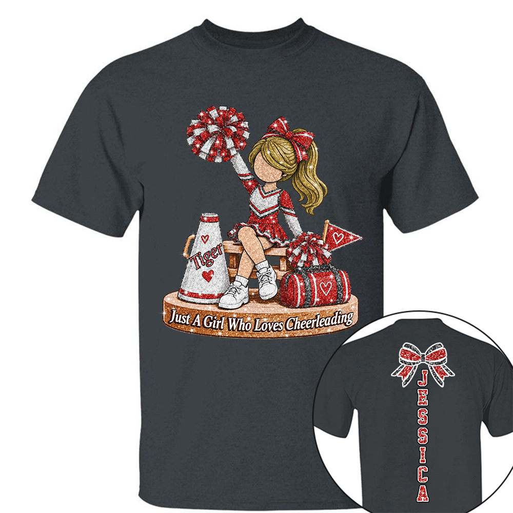 Custom Just A Girl Who Loves Cheerleading Shirt, Cheer Team Senior Night Gift L0411 Hv01