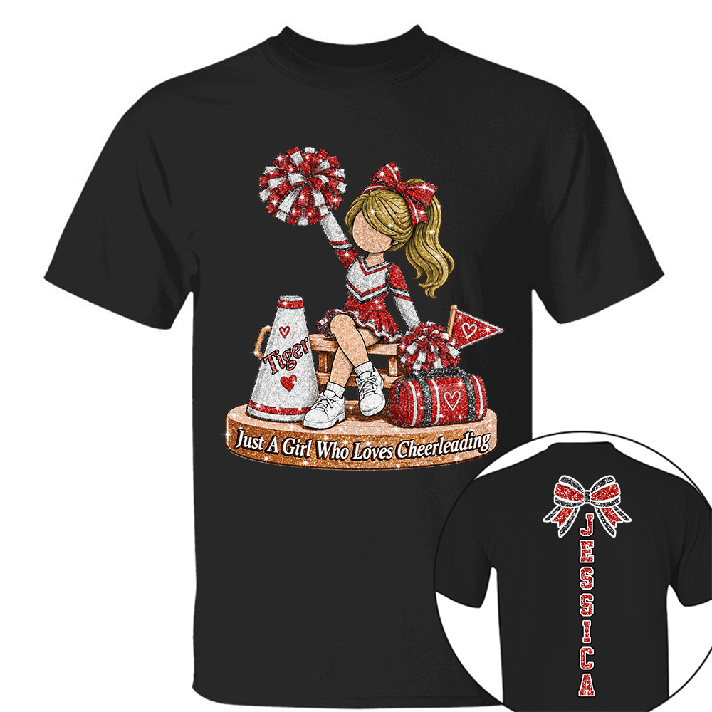 Custom Just A Girl Who Loves Cheerleading Shirt, Cheer Team Senior Night Gift L0411 Hv01