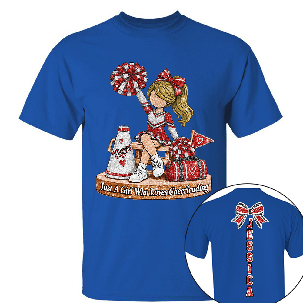 Custom Just A Girl Who Loves Cheerleading Shirt, Cheer Team Senior Night Gift L0411 Hv01