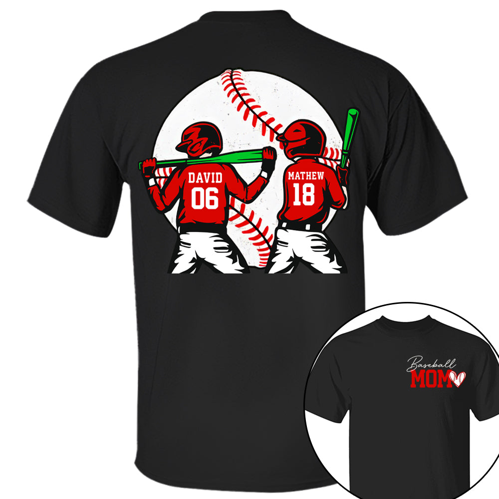Personalized Baseball Mom Sweatshirt, Baseball Name Shirt, Baseball Number Tee, Gameday Cheer Mom Shirt, Baseball Gift for Mom Dad  Hv01