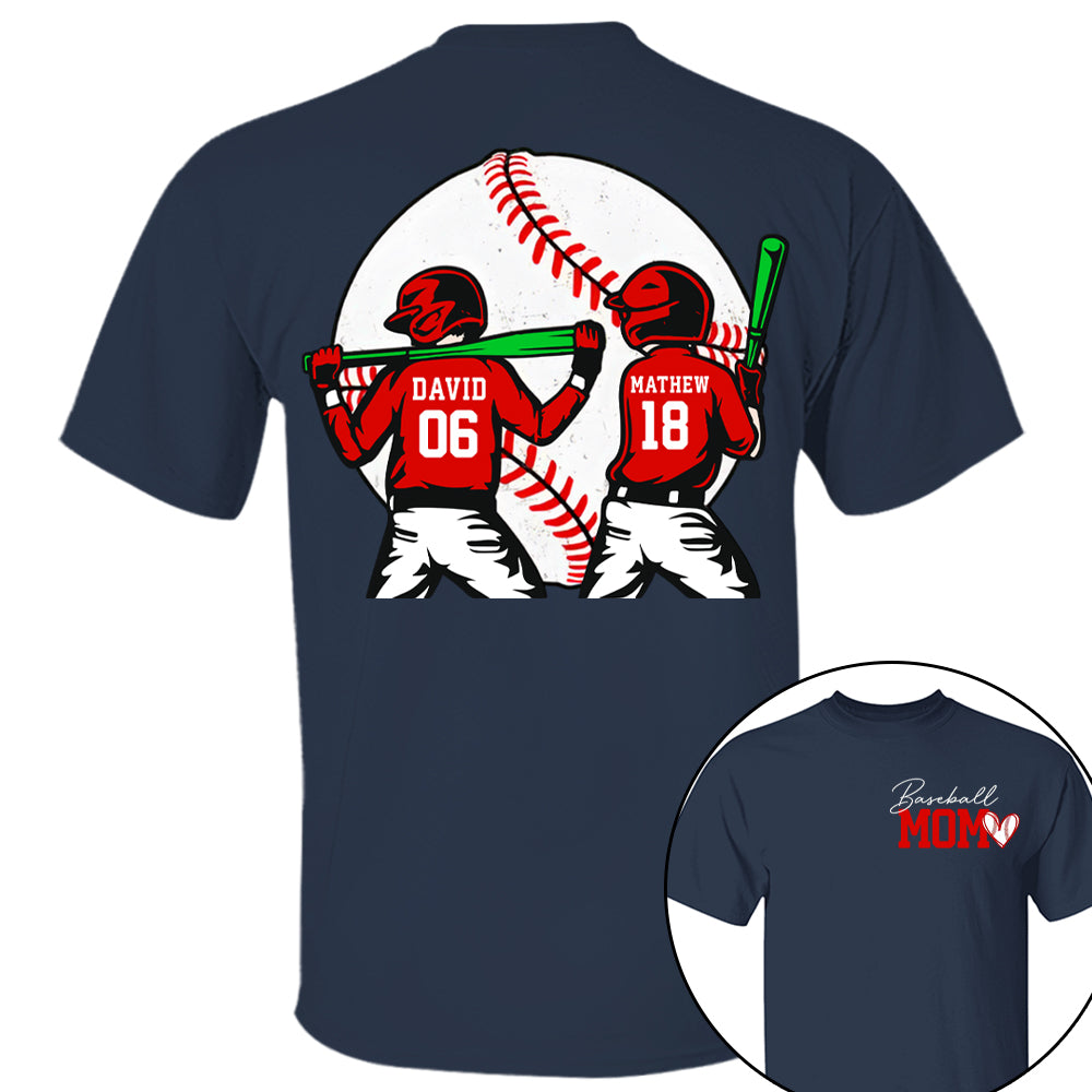 Personalized Baseball Mom Sweatshirt, Baseball Name Shirt, Baseball Number Tee, Gameday Cheer Mom Shirt, Baseball Gift for Mom Dad  Hv01