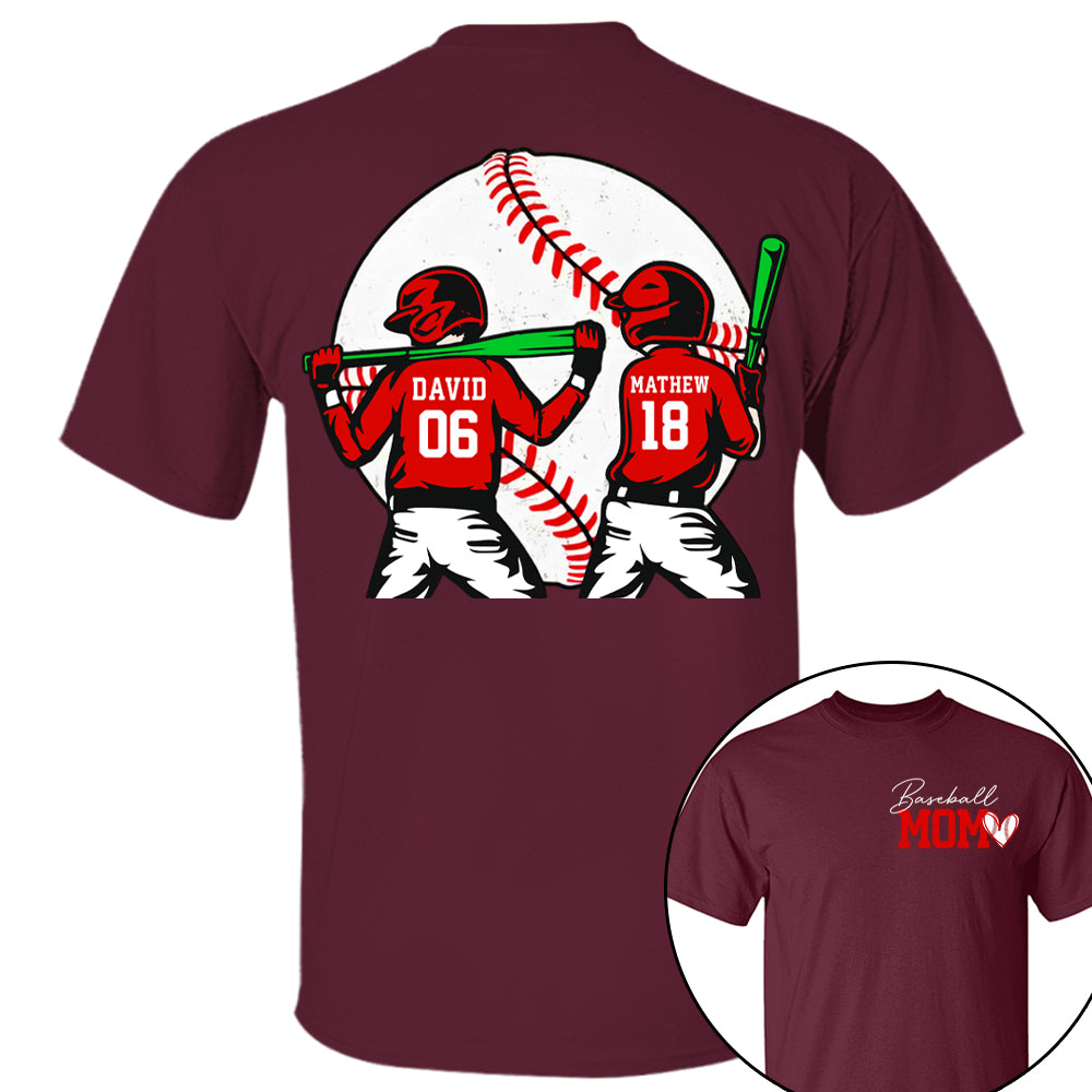Personalized Baseball Mom Sweatshirt, Baseball Name Shirt, Baseball Number Tee, Gameday Cheer Mom Shirt, Baseball Gift for Mom Dad  Hv01