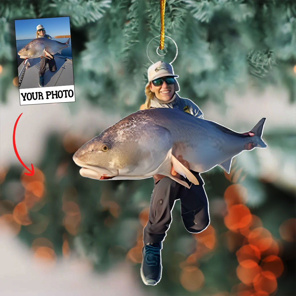 Fishing Ornaments Custom Any Your Photo Personalized Image Fisherman Tree Ornament Gifts for Fisherman Fishing Lover