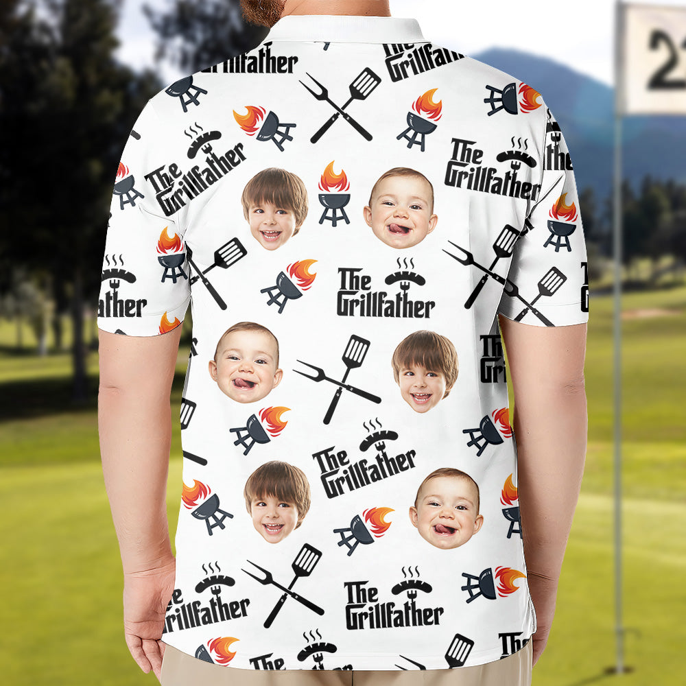 Personalized The Grill Father Polo Shirt with Face, Father's Day Gift