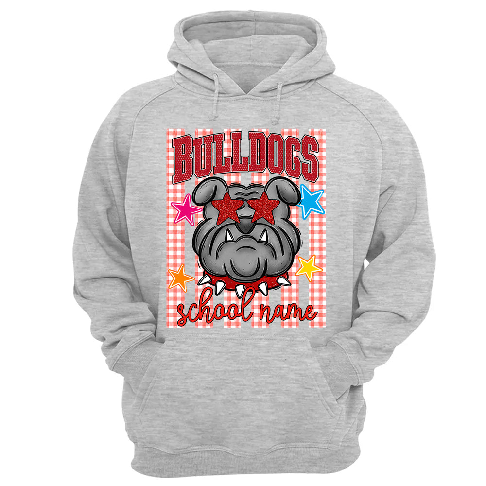Personalized School School Spirit Mascot Striped Pattern T-Shirt For Teacher, Preppy Back To School, Gifts For Teacher Student MI209 TH23