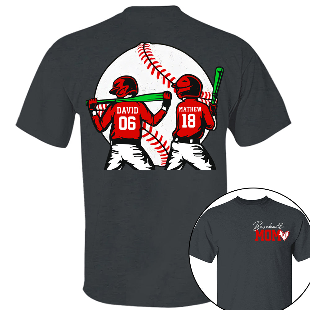 Personalized Baseball Mom Sweatshirt, Baseball Name Shirt, Baseball Number Tee, Gameday Cheer Mom Shirt, Baseball Gift for Mom Dad  Hv01