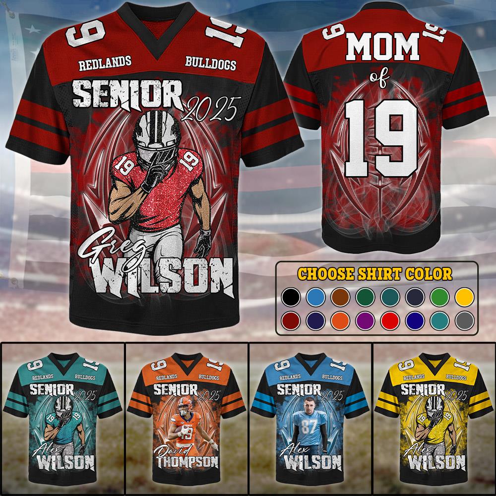 Custom Photo Football Jersey Shirt For Football Family Game Day Shirt Nh00