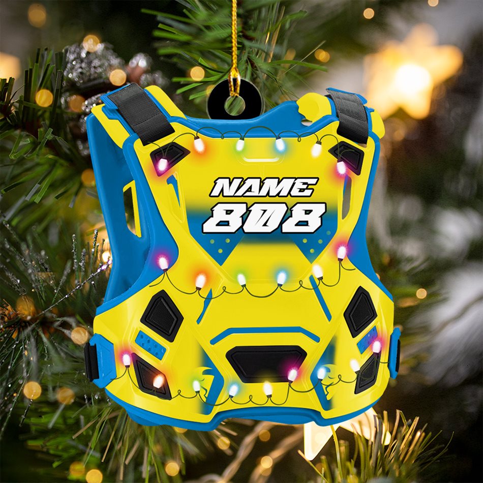 Guardian Vest Chest Protector Motocross Rider Ornament Custom Name Number Christmas Ornament H2511 Trna