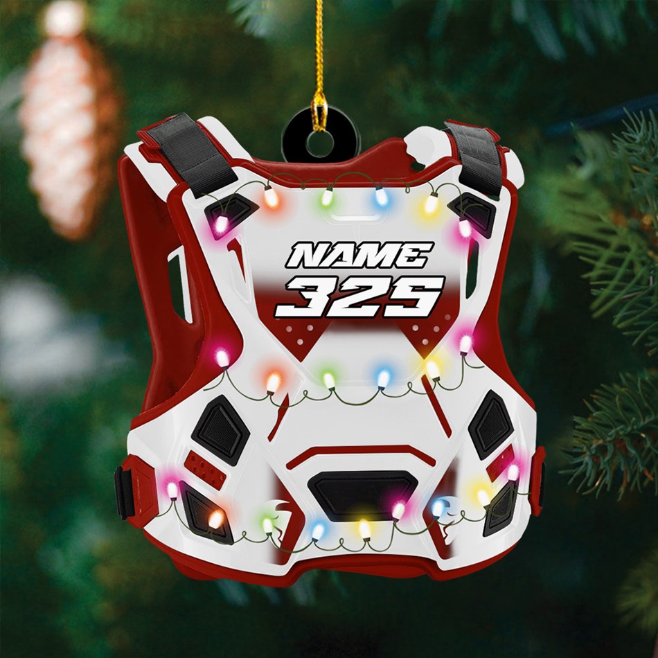 Guardian Vest Chest Protector Motocross Rider Ornament Custom Name Number Christmas Ornament H2511 Trna