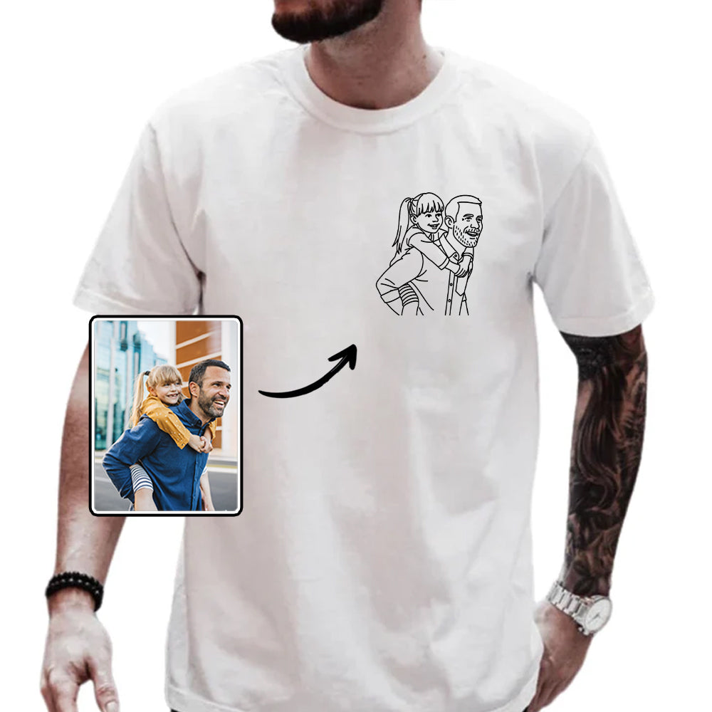Custom Photo Shirt for Dad, Father's Day Tshirt, Personalized Dad Portrait Shirt, Fathers Day Gifts, Dad Birthday Gifts, Gift for Husband Hv01