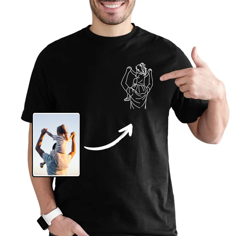 Custom Photo Shirt for Dad, Father's Day Tshirt, Personalized Dad Portrait Shirt, Fathers Day Gifts, Dad Birthday Gifts, Gift for Husband Hv01