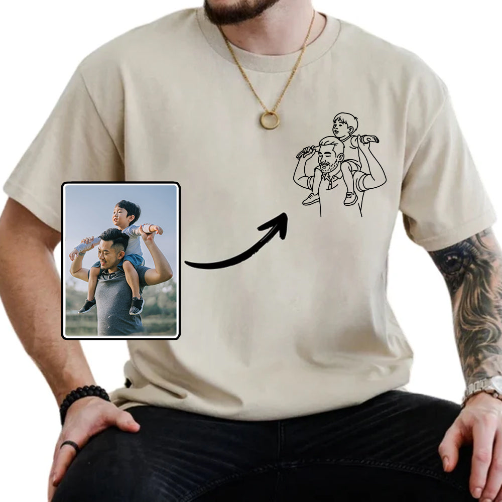Custom Photo Shirt for Dad, Father's Day Tshirt, Personalized Dad Portrait Shirt, Fathers Day Gifts, Dad Birthday Gifts, Gift for Husband Hv01