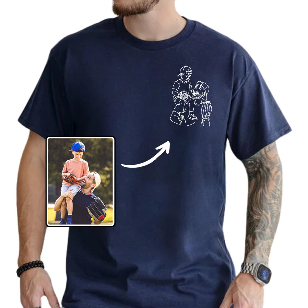 Custom Photo Shirt for Dad, Father's Day Tshirt, Personalized Dad Portrait Shirt, Fathers Day Gifts, Dad Birthday Gifts, Gift for Husband Hv01