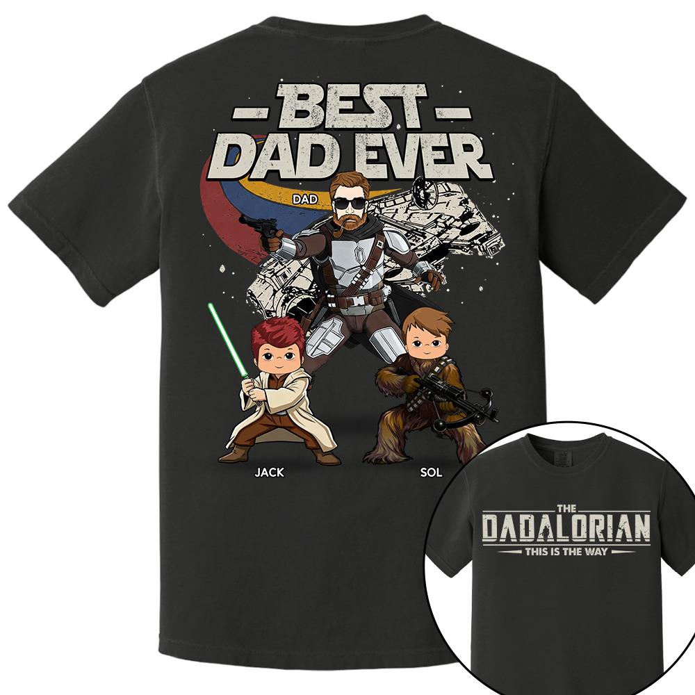 The Dadalorian - Best Dad Ever - Personalized Shirt Gift For Dad Mom Custom Nickname With Kids Na02 Hv01