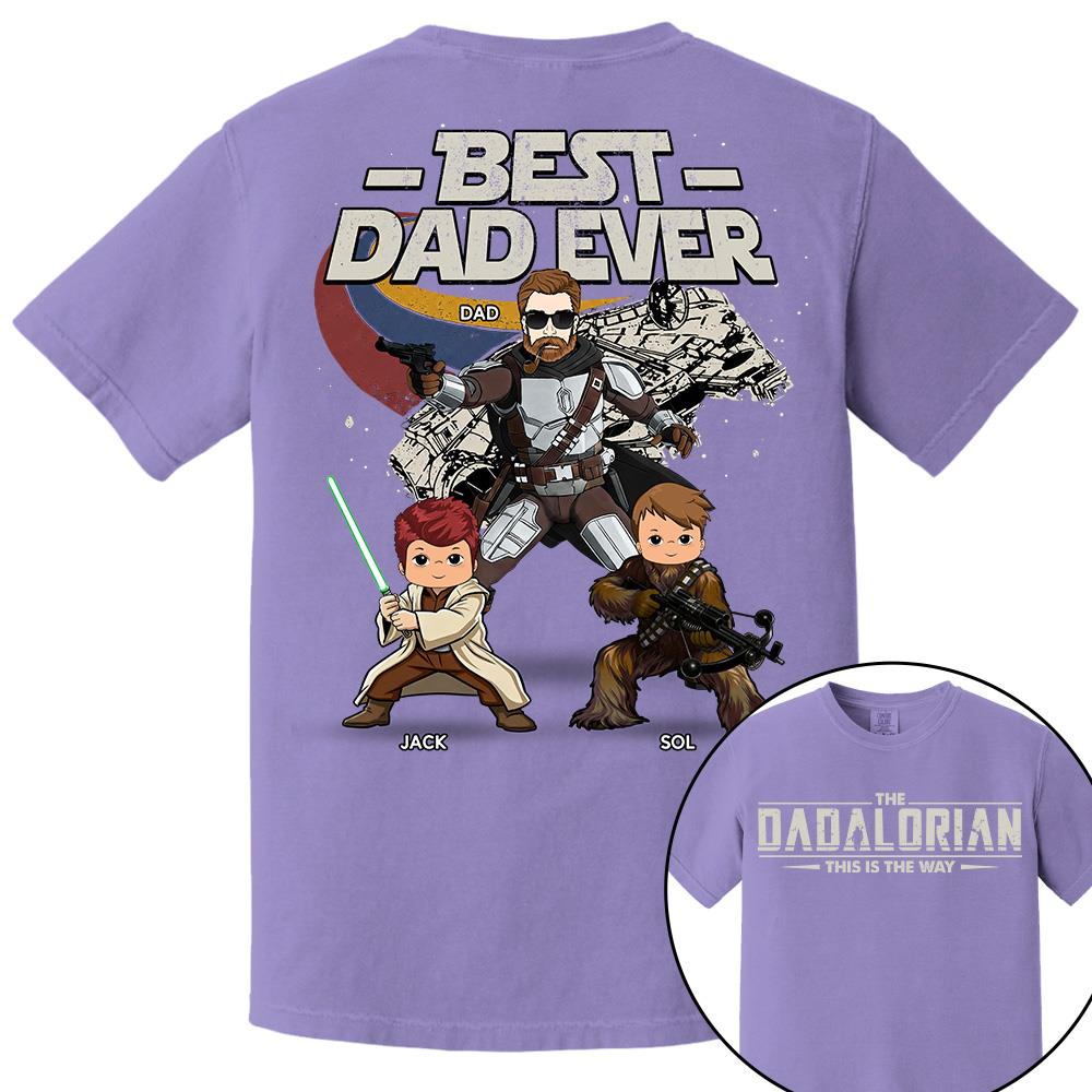 The Dadalorian - Best Dad Ever - Personalized Shirt Gift For Dad Mom Custom Nickname With Kids Na02 Hv01
