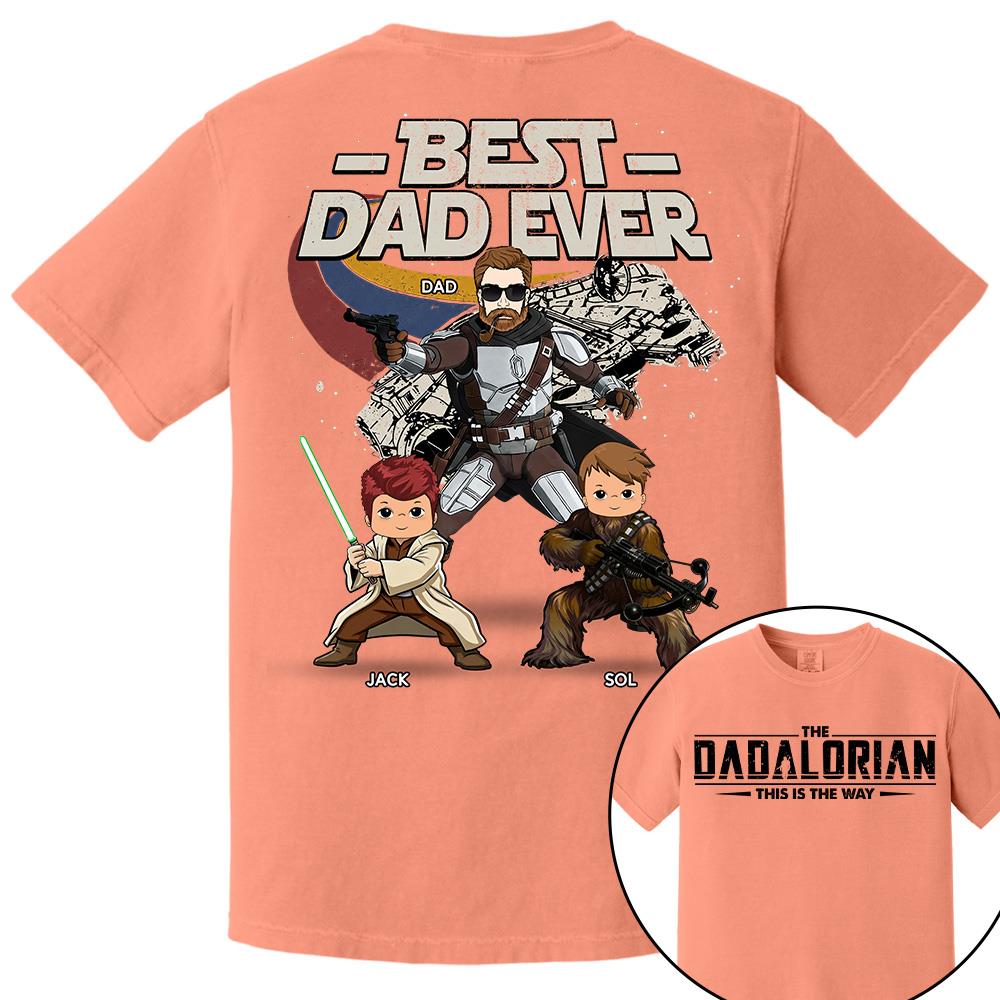 The Dadalorian - Best Dad Ever - Personalized Shirt Gift For Dad Mom Custom Nickname With Kids Na02 Hv01