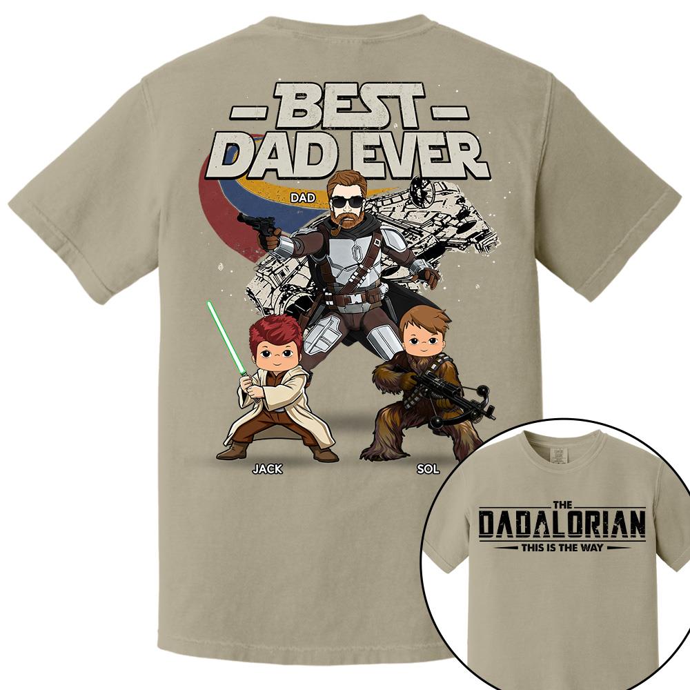 The Dadalorian - Best Dad Ever - Personalized Shirt Gift For Dad Mom Custom Nickname With Kids Na02 Hv01