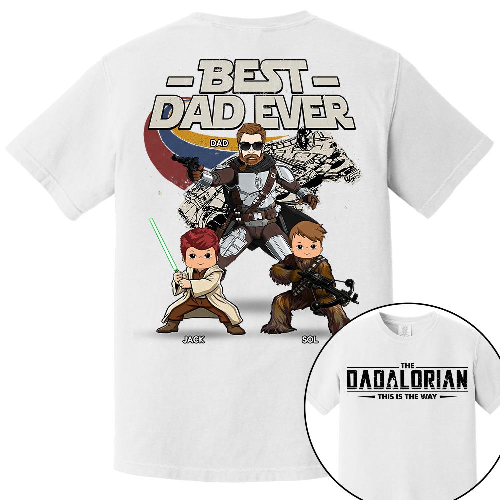 The Dadalorian - Best Dad Ever - Personalized Shirt Gift For Dad Mom Custom Nickname With Kids Na02 Hv01
