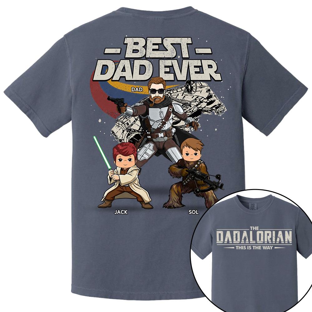The Dadalorian - Best Dad Ever - Personalized Shirt Gift For Dad Mom Custom Nickname With Kids Na02 Hv01